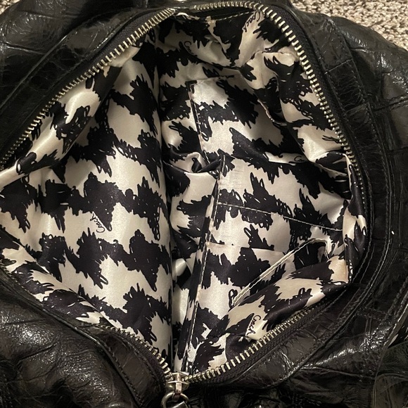 Coach Black Croc-Embossed Shoulder Bag - Picture 4 of 8